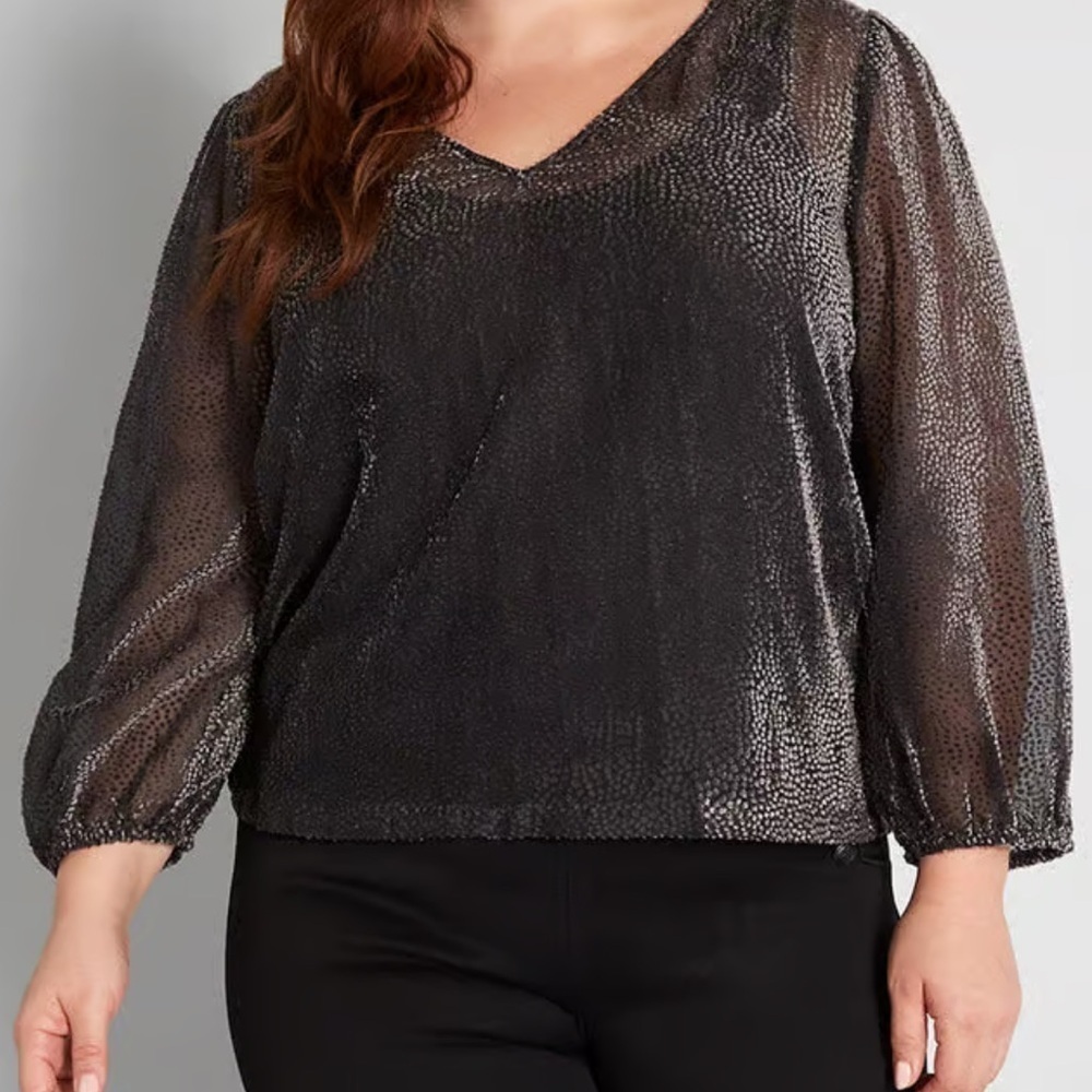 ModCloth New Sheer’s Eve Blouse Size Small